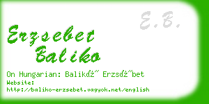 erzsebet baliko business card